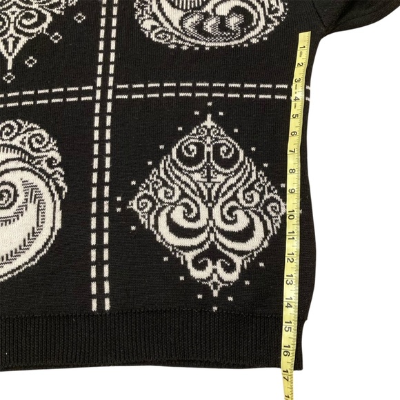 Vtg Wool Blend Paisley Diamond Knit Sweater Bandana Retro Eclectic Mens Large - Picture 8 of 8